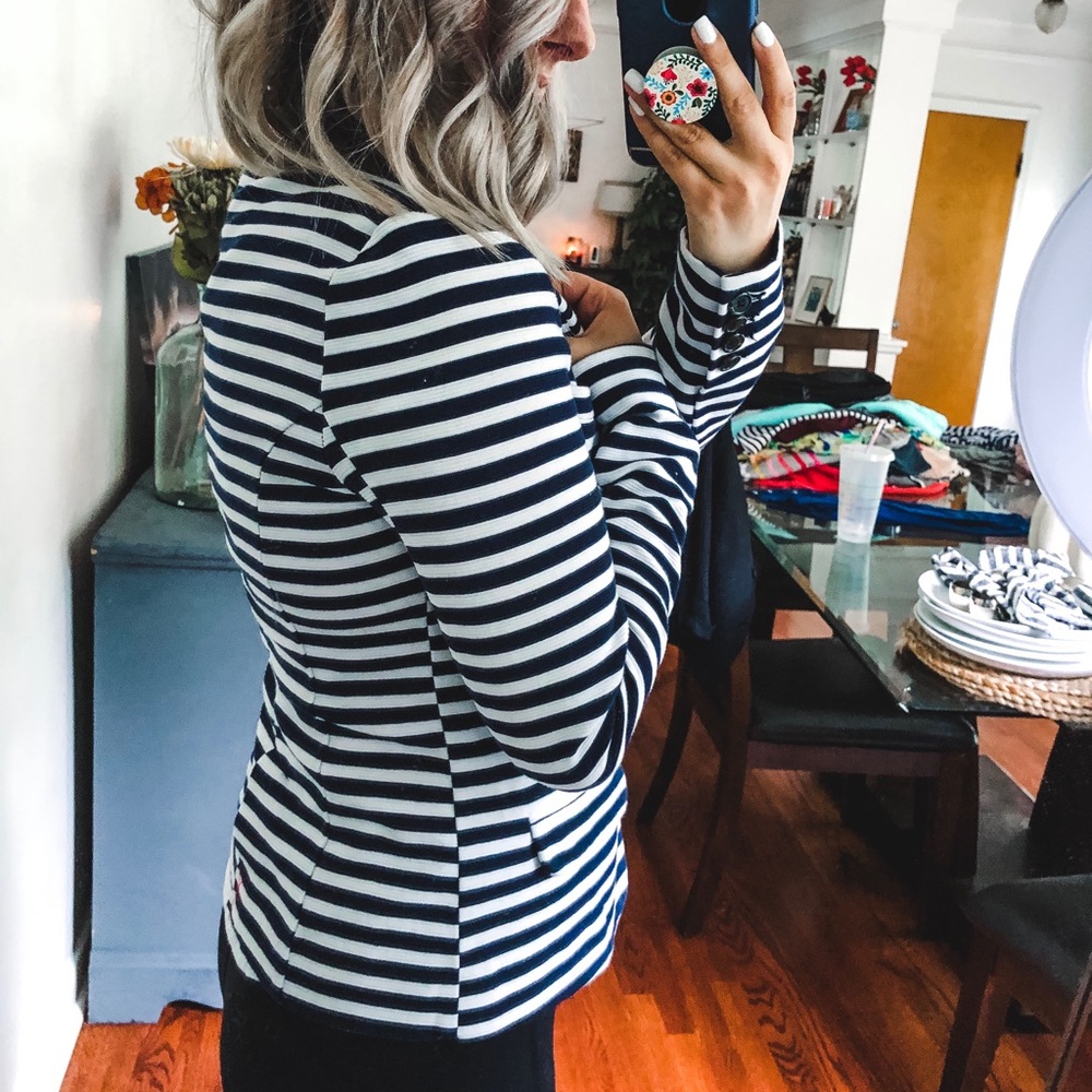Merona Target Navy Striped Blazer XS - Picture 6 of 8